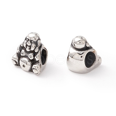 304 Stainless Steel European Beads STAS-M298-02AS-1