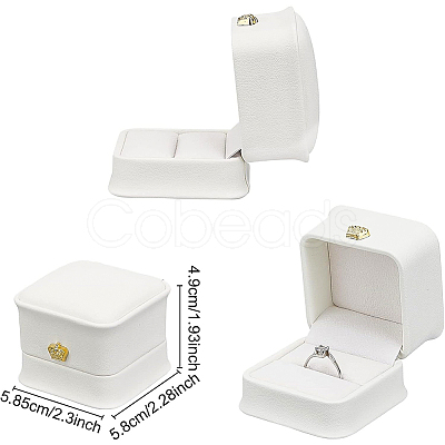 BENECREAT PU Leather Ring Box LBOX-BC0001-02-1