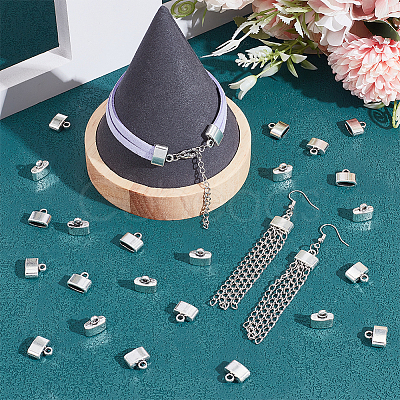 Nbeads 100Pcs Tibetan Style Alloy Cord Ends FIND-NB0004-53-1