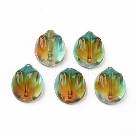Two Tone Transparent Spray Painted Glass Beads GLAA-Q092-06-C04-1