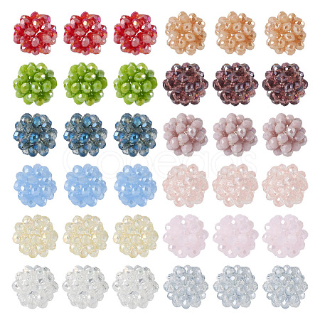  36Pcs 12 Colors Handmade Glass Woven Beads WOVE-TA0001-08-1