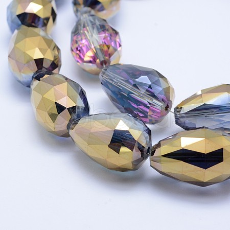 Electroplate Glass Beads Strands EGLA-E049-HP03-1