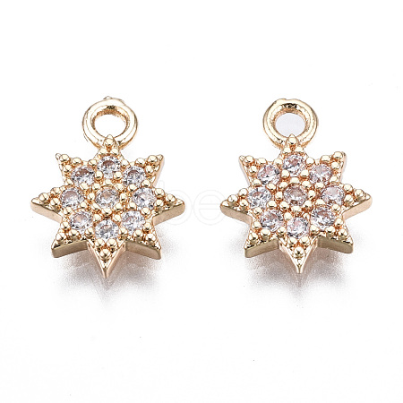 Brass Micro Pave Clear Cubic Zirconia Charms X-KK-S359-119-RS-1