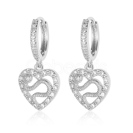 Brass Micro Pave Clear Cubic Zirconia Hoop Earrings EJEW-OY001-12P-1