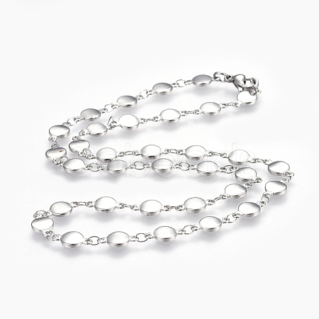 304 Stainless Steel Link Chains Necklaces NJEW-F242-06P-1