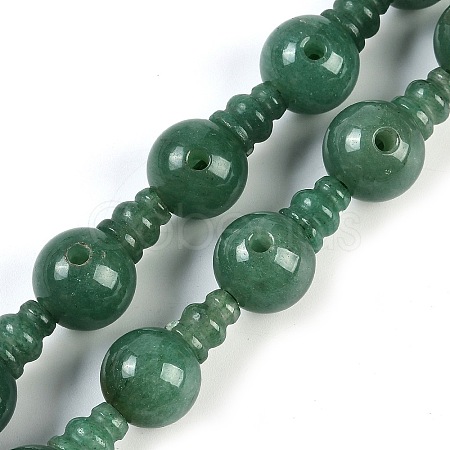 Natural Green Aventurine 3-Hole Guru Beads Strands G-H064-E07-05-1