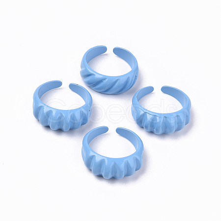 Spray Painted Alloy Cuff Rings RJEW-T011-33E-RS-1