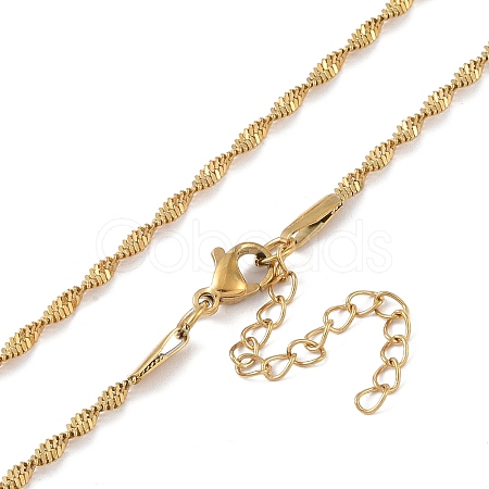 Ion Plating(IP) 201 Stainless Steel Chain Necklaces NJEW-P309-23G-1