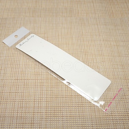 Rectangle Necklace Display Sets Cardboard Paper Cards and Self Adhesive Cellophane Bags NDIS-M001-02-1