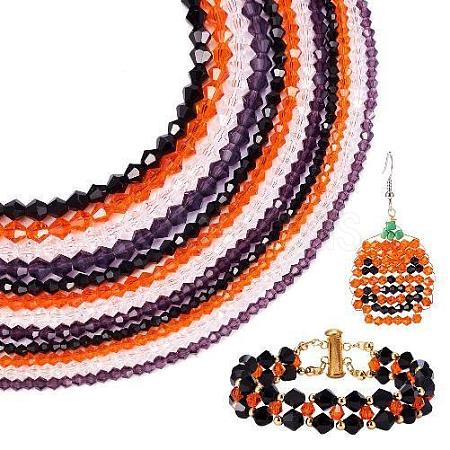  12 Strands 12 Style Halloween Theme Transparent Glass Beads Strands GLAA-TA0001-42-1