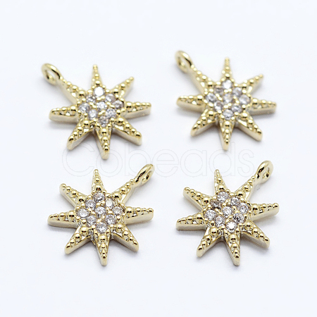 Brass Micro Pave Cubic Zirconia Pendants KK-F729-29G-NF-1