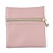 Imitation Leather Jewelry Storage Zipper Bags, for Earrings, Rings, Bracelets, Square, Pale Violet Red, 10x10x0.7cm