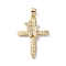 Brass Micro Pave Cubic Zirconia Pendants, Cross, Real 18K Gold Plated, 34x23.5x4mm, Hole: 5.5x3.5mm