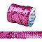 Olycraft Plastic Paillette Elastic Beads, Sequins Beads, Ornament Accessories, 3 Rows Paillette Roll, Flat Round, Fuchsia, 25x1.5mm, 10m/roll