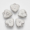 CCB Plastic Pendants, Heart, Platinum, 16.5x15x5.5mm, Hole: 1.2mm, about 628pcs/398g