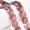 Natural Strawberry Quartz Beads Strands, Faceted Square, 12~12.5x12~12.5x5.5~6mm, Hole: 1.2mm, about 17pcs/strand, 8.07~8.4''(20.5~21cm)