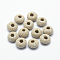 Lava Rock Gemstone European Beads, Large Hole Beads, No Metal Core, Rondelle, Beige, 15~16.5x9~10mm, Hole: 5mm