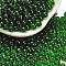 Transparent Colours Glass Seed Beads, Round, Green, 4.5x4mm, Hole: 1mm, about 5000pcs/pound