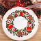 DIY Christmas Embroidery Kits, Including Embroidery Cloth & Thread, Needle, Embroidery Hoop, Instruction Sheet, Christmas Wreath, 300x300mm