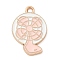 Alloy Enamel Pendants, Light Gold, Cadmium Free & Lead Free, Electric Fan Charm, Pink, 22x15x1.5mm, Hole: 1.8mm