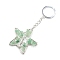 Natural Green Aventurine Keychains, with Metal Split Rings, Star, 10cm