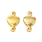 Rack Plating Brass Heart Links Connector Charms, Cadmium Free & Lead Free, Real 18K Gold Plated, 10x5.5x1.5mm, Hole: 0.8mm