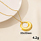 304 Stainless Steel Hollow Round Pendant Necklaces, Cable Chain Necklaces