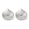 304 Stainless Steel Shell Shape Stud Earrings, Stainless Steel Color, 17x18mm