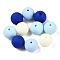 Rubberized Style Imitated Silicone Acrylic Beads, Round, Mixed Color, 11.5x11mm, Hole: 1.8mm