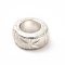 Tibetan Style Alloy European Beads, Large Hole Beads, Rondelle, Antique Silver, 10x4.5mm, Hole: 5.6mm, about 367pcs/500g