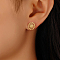 Elegant Vintage Gold Plated Stainless Steel Flower Stud Earrings for Women, Fashionable and Versatile