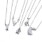 Non-Tarnish 304 Stainless Steel Pendant Necklaces, with Lobster Claw Clasps and Cable Chains, Animal Theme, Mixed Shape, Stainless Steel Color, 15.7 inch~16.5 inch(40~42cm), Pendant: 13~19x7~17x3mm