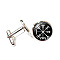 Alloy Enamel Compass Cufflinks, Men's Fashion French Shirt Button, Cufflinks Sleeve Nails Accessories, Black, 16mm