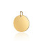 201 Stainless Steel Pendants, Manual Polishing, Flat Round, Stamping Blank Tag, Golden, 12x1mm, Hole: 3.5mm