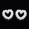 ABS Plastic Imitation Pearl Linking Rings, Heart, Creamy White, 11.5x11.5~12x3mm