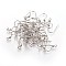 Tarnish Resistant 304 Stainless Steel Earring Hooks, Ear Wire, with Horizontal Loop, Stainless Steel Color, 15x15x0.8mm, Hole: 2mm, 20 Gauge, Pin: 0.8mm