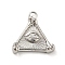 Non-Tarnish 304 Stainless Steel Pendants, Triangle with Eey Charm, Stainless Steel Color, 17.5x16.5x3.5mm, Hole: 2mm