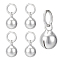 BENECREAT 5Pcs Sterling Silver Pendants, Bell Charms, with Jump Rings, Silver, 8.8x6mm, Hole: 4mm