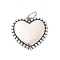 925 Sterling Silver Pendants, with Jump Rings and 925 Stamp, Antique Silver, Heart, 16.5x17x2mm, Hole: 3.5mm