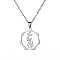 Non-Tarnish Stainless Steel Pendant Necklaces, Flower, 16.14~19.69 inch(41~50cm)