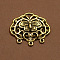 Tibetan Style Alloy Chandelier Component Links, Butterfly Links, Antique Golden, 25x21x3.4mm