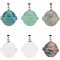 Unicraftale 6Pcs 6 Styles Natural Mixed Stone Pendants, Natural Glaucophane & Indian Agate & Labradorite & Green Aventurine & Rose Quartz & Quartz Crystal, with Stainless Steel Findings, Planet, Stainless Steel Color, 22.5x20mm, Hole: 3x5mm, 1pc/style