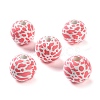 Printed Wood European Beads WOOD-Z002-06B-1