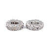 Brass Micro Pave Clear Cubic Zirconia Beads ZIRC-P091-04B-P-RS-1