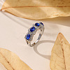 Alloy Micro Pave Cubic Zirconia Plain Band Rings for Women PW-WGC0BE2-01-2