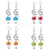 4 Pairs Mushroom Alloy and Lampwork Dangle Earring EJEW-TA00446-1