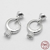 Rhodium Plated 925 Sterling Silver Key Clasps STER-E056-048P-1