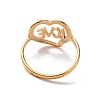 Ion Plating(IP) 201 Stainless Steel Heart with Word Love Finger Ring RJEW-J051-38G-3