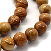 Natural Wood Lace Stone Beads Strands G-G763-05-4mm-3