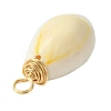 Natural Cowrie Shell Dyed Pendants PALLOY-JF02274-2
